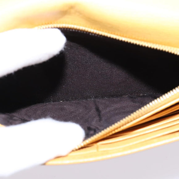 GUCCI Chain Shoulder Bag Leather Yellow 354697 Auth 142696