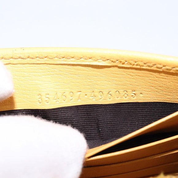 GUCCI Chain Shoulder Bag Leather Yellow 354697 Auth 142696