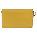 GUCCI Chain Shoulder Bag Leather Yellow 354697 Auth 142696-2