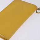 GUCCI Chain Shoulder Bag Leather Yellow 354697 Auth 142696-6