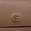 GUCCI GG Marmont Long Wallet Leather Light Brown 456116 Auth 142697-17