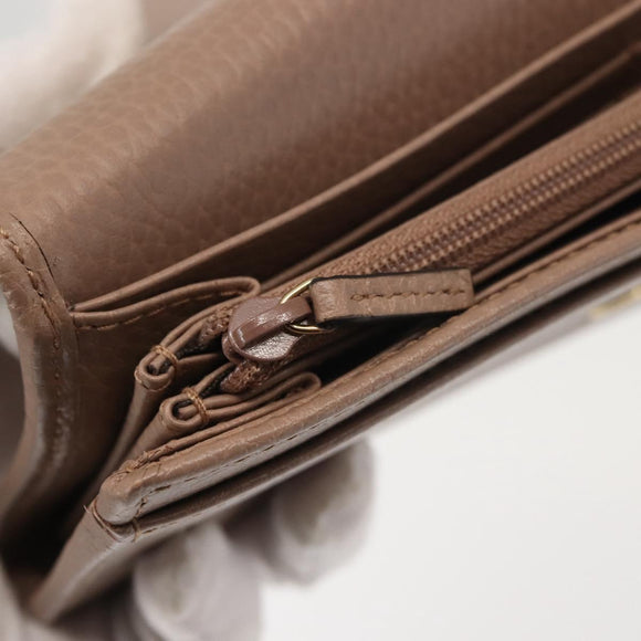 GUCCI GG Marmont Long Wallet Leather Light Brown 456116 Auth 142697