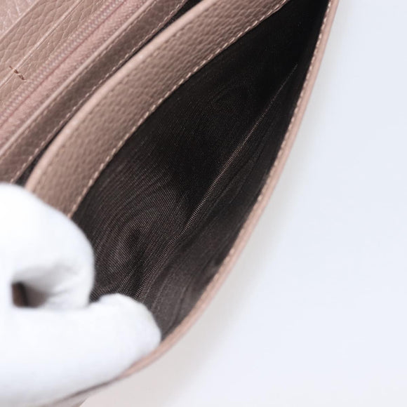 GUCCI GG Marmont Long Wallet Leather Light Brown 456116 Auth 142697