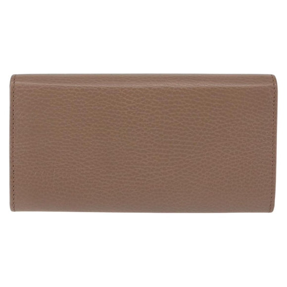 GUCCI GG Marmont Long Wallet Leather Light Brown 456116 Auth 142697