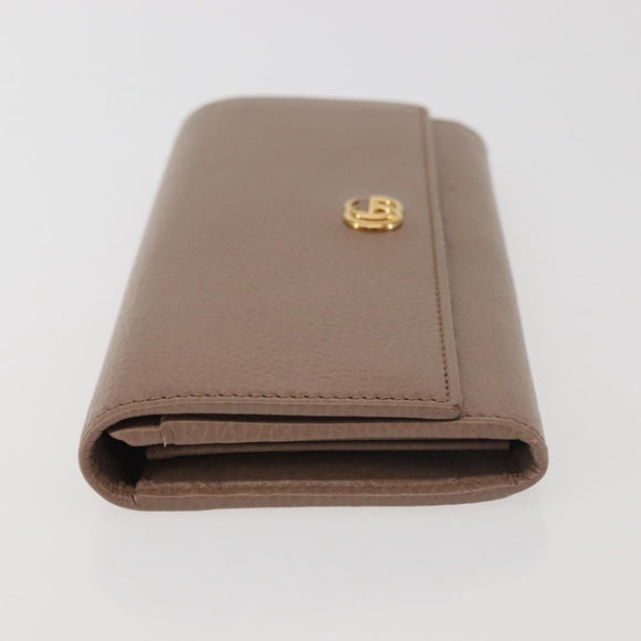 GUCCI GG Marmont Long Wallet Leather Light Brown 456116 Auth 142697