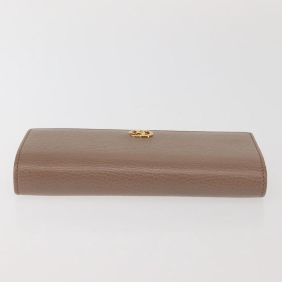 GUCCI GG Marmont Long Wallet Leather Light Brown 456116 Auth 142697