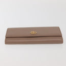 GUCCI GG Marmont Long Wallet Leather Light Brown 456116 Auth 142697-6