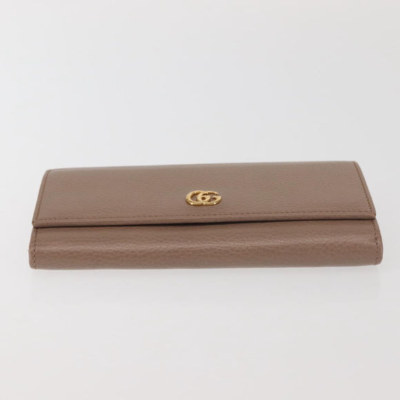 GUCCI GG Marmont Long Wallet Leather Light Brown 456116 Auth 142697