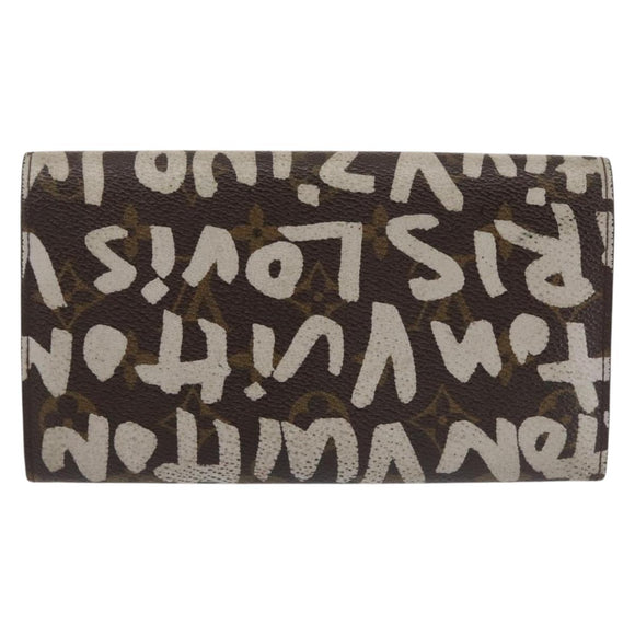 LOUIS VUITTON Monogram Graffiti Porte Monnaie Credit White M92189 LV Auth 142699