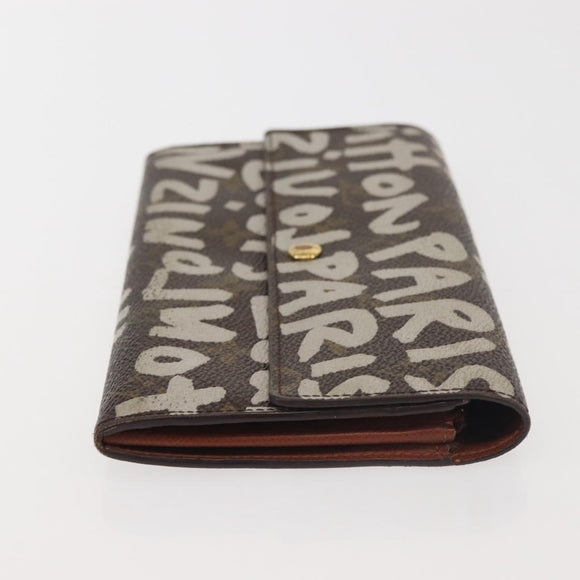 LOUIS VUITTON Monogram Graffiti Porte Monnaie Credit White M92189 LV Auth 142699