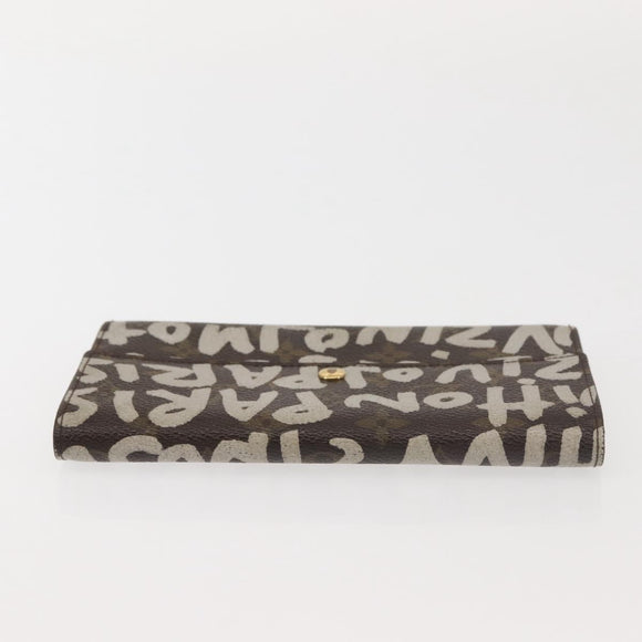 LOUIS VUITTON Monogram Graffiti Porte Monnaie Credit White M92189 LV Auth 142699