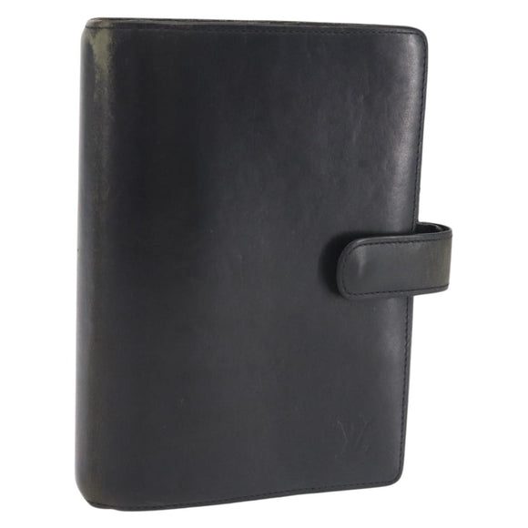 LOUIS VUITTON Nomad Agenda MM Day Planner Cover Black R20478 LV Auth 142704
