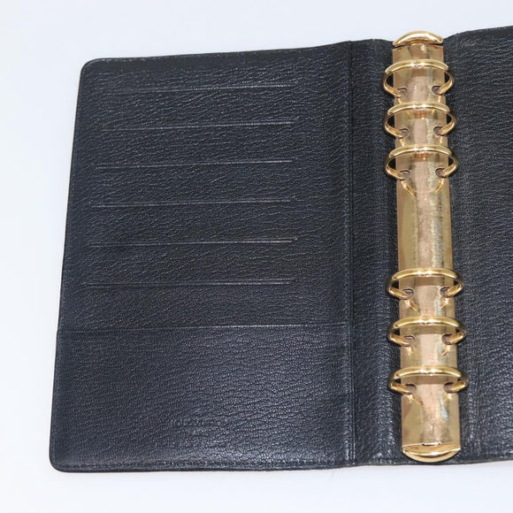 LOUIS VUITTON Nomad Agenda MM Day Planner Cover Black R20478 LV Auth 142704
