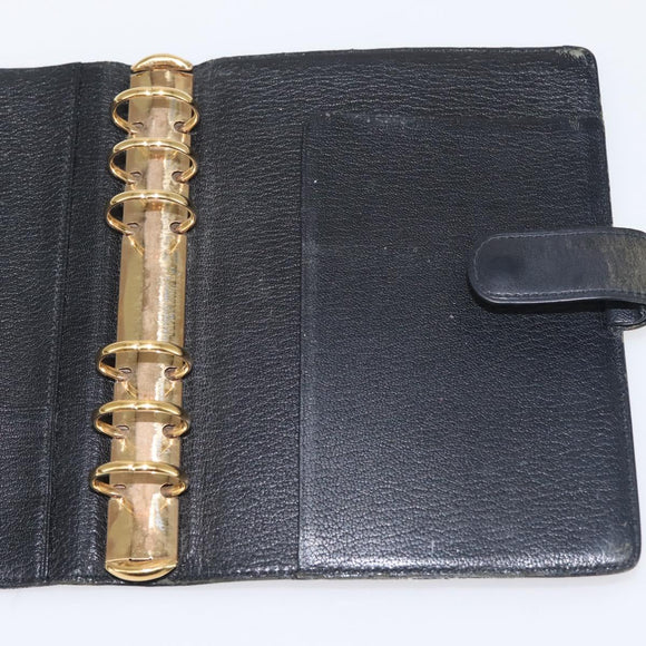 LOUIS VUITTON Nomad Agenda MM Day Planner Cover Black R20478 LV Auth 142704