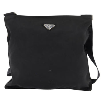 PRADA Shoulder Bag Nylon Black Silver Auth 142716 - 0