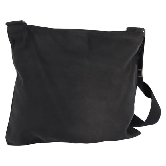PRADA Shoulder Bag Nylon Black Silver Auth 142716
