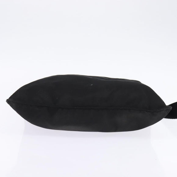 PRADA Shoulder Bag Nylon Black Silver Auth 142716