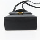 Salvatore Ferragamo Gancini Hand Bag Leather 2way Black Gold Auth 142732-5