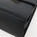 Salvatore Ferragamo Gancini Hand Bag Leather 2way Black Gold Auth 142732-16