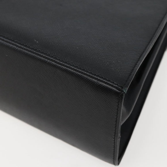 Salvatore Ferragamo Gancini Hand Bag Leather 2way Black Gold Auth 142732