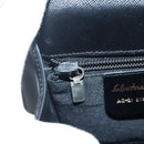 Salvatore Ferragamo Gancini Hand Bag Leather 2way Black Gold Auth 142732-21