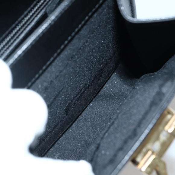 Salvatore Ferragamo Gancini Hand Bag Leather 2way Black Gold Auth 142732