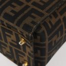 FENDI Zucca Canvas Hand Bag Black Brown Auth 142733-11