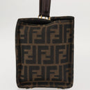 FENDI Zucca Canvas Hand Bag Black Brown Auth 142733-4