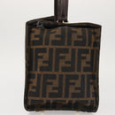 FENDI Zucca Canvas Hand Bag Black Brown Auth 142733-5