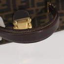 FENDI Zucca Canvas Hand Bag Black Brown Auth 142733-7