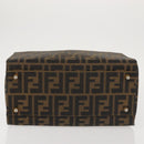FENDI Zucca Canvas Hand Bag Black Brown Auth 142733-9