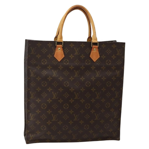 LOUIS VUITTON Monogram Sac Plat Hand Bag M51140 LV Auth 142750