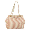 CHANEL Matelasse Tote Bag Canvas Red Gold CC Auth 142751-1