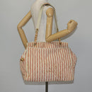 CHANEL Matelasse Tote Bag Canvas Red Gold CC Auth 142751-22