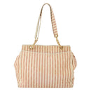 CHANEL Matelasse Tote Bag Canvas Red Gold CC Auth 142751-2