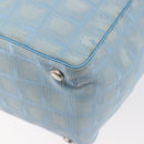 CHANEL New Travel Line Tote Bag Nylon Light Blue Silver CC Auth 142752-14