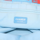 CHANEL New Travel Line Tote Bag Nylon Light Blue Silver CC Auth 142752-15