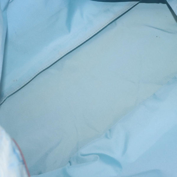 CHANEL New Travel Line Tote Bag Nylon Light Blue Silver CC Auth 142752