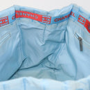 CHANEL New Travel Line Tote Bag Nylon Light Blue Silver CC Auth 142752-17