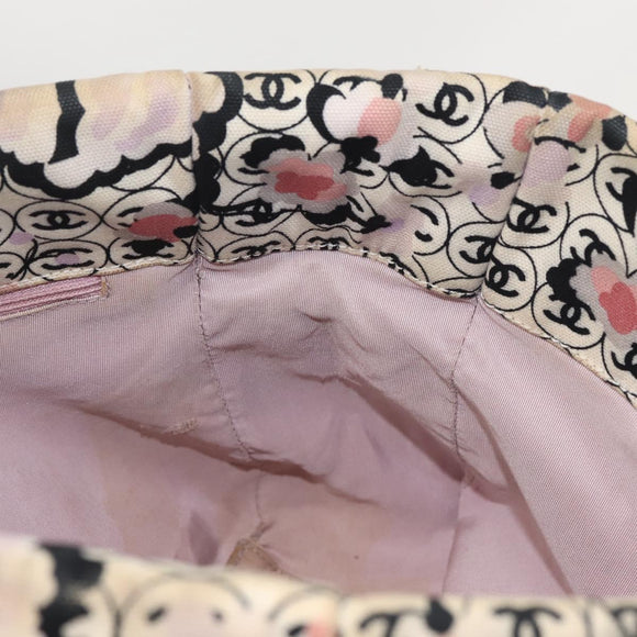 CHANEL Tote Bag Canvas Multicolor Silver CC Auth 142753