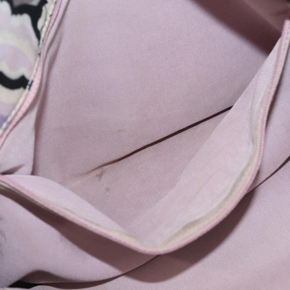 CHANEL Tote Bag Canvas Multicolor Silver CC Auth 142753