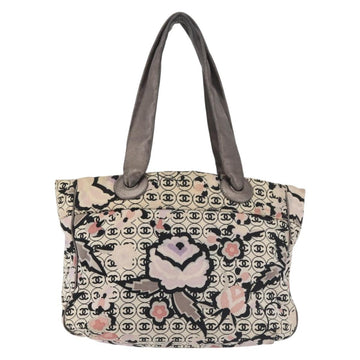 CHANEL Tote Bag Canvas Multicolor Silver CC Auth 142753 - 0