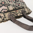 CHANEL Tote Bag Canvas Multicolor Silver CC Auth 142753-6