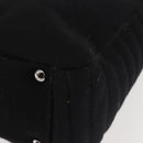 CHANEL Ketten-Umhängetasche Baumwolle Schwarz Silber CC Auth 142754-18