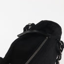 CHANEL Ketten-Umhängetasche Baumwolle Schwarz Silber CC Auth 142754-19