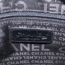 CHANEL Ketten-Umhängetasche Baumwolle Schwarz Silber CC Auth 142754-20