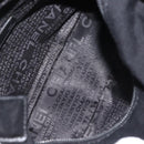 CHANEL Ketten-Umhängetasche Baumwolle Schwarz Silber CC Auth 142754-11