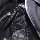 CHANEL Ketten-Umhängetasche Baumwolle Schwarz Silber CC Auth 142754-21