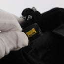 CHANEL Ketten-Umhängetasche Baumwolle Schwarz Silber CC Auth 142754-12