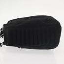 CHANEL Ketten-Umhängetasche Baumwolle Schwarz Silber CC Auth 142754-4